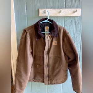 Vintage Carhartt J22 CHT brown arctic work wear jacket Large Made USA